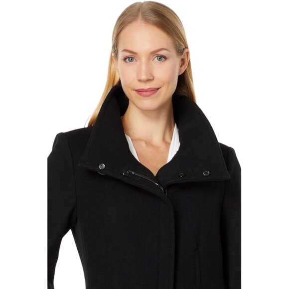 Vince Camuto Military Plaid Faux Fur Collar Size Large - Picture 2 of 11